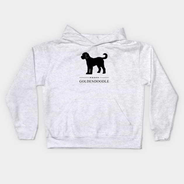 Goldendoodle Black Silhouette Kids Hoodie by millersye